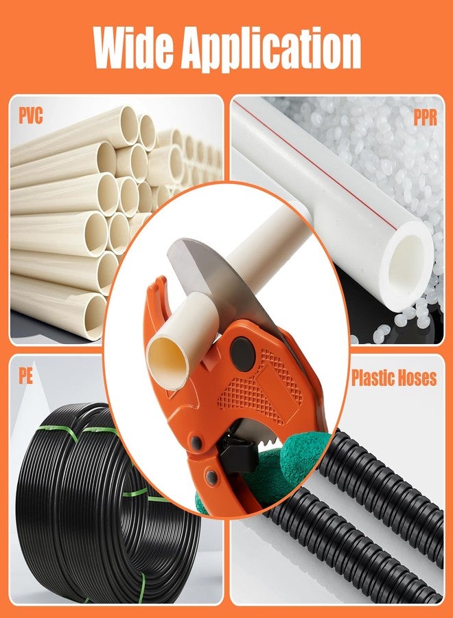 S2U Ratcheting PVC Pipe Cutter, Portable HAVC/Plumbing Tools Cuts Up to 1-1/4” PVC/CPVC/PEX PE/PP-R Pipe & Garden Hose, Ideal for DIY Projects/Home Repairs by homeowners/Plumbers/Electrician/Handyman - Image 2
